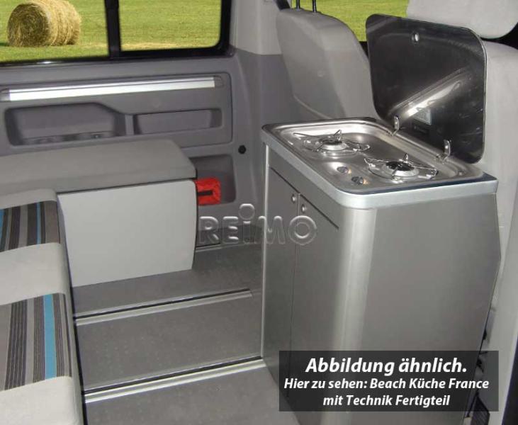 VW T6/5 Beach Kitchen France con tecnologia Ready made, nero lucido lucido 11103TS