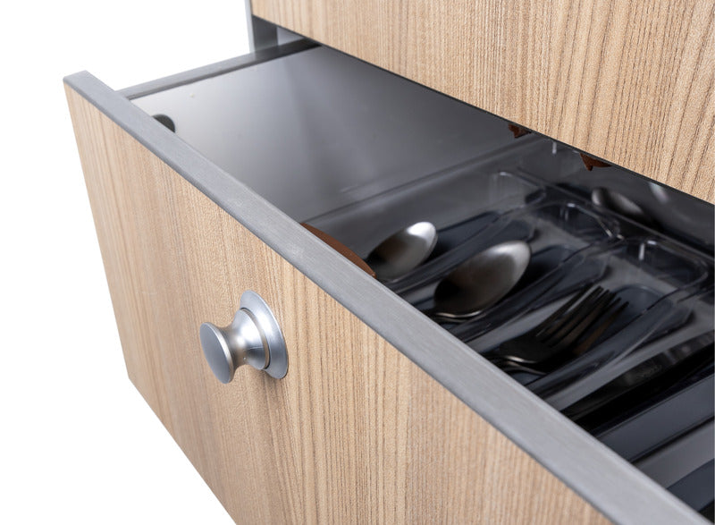 Blocco cucina per Mercedes Sprinter - Piano nero - Mela / Bianco 1569005