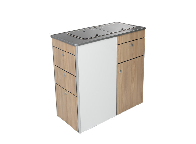 Blocco cucina per Mercedes Sprinter - Piano nero - Mela / Bianco 1569005