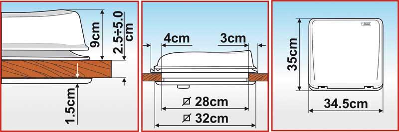 Paramotore Fiamma Vent 28x28cm con ventola da 12 Volt 36034