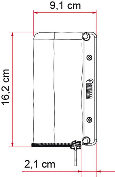 Tenda da sole Fiamma Bussola 220, sacchetto per tende da sole argento, lunghezza 42303