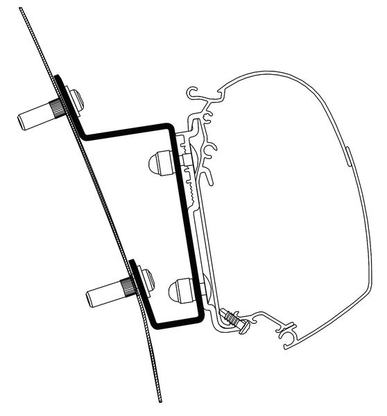 Adattatore per Thule Omnistor Tenda da sole 5200, Ford Transit H3 RHD dal 2014 426777