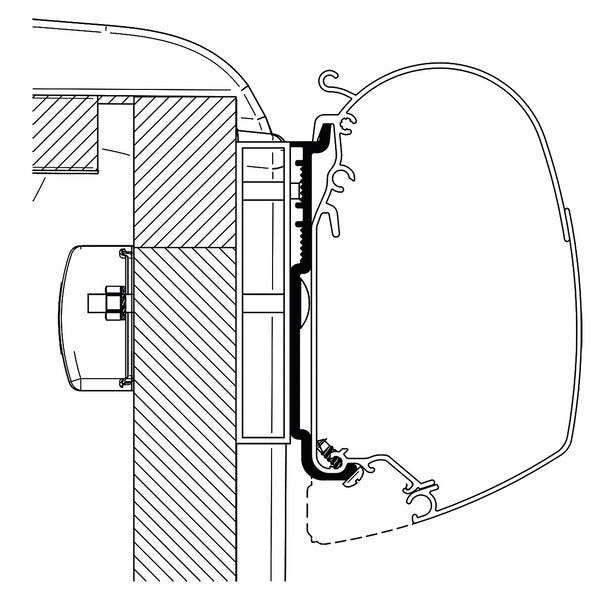 Adattatore per tenda da sole Omnistor per Carado/Sunlight Set 43135