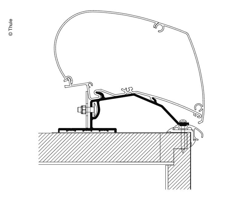 Adattatore per tenda a onnistori, adattatore per tetto caravan 6m 43146