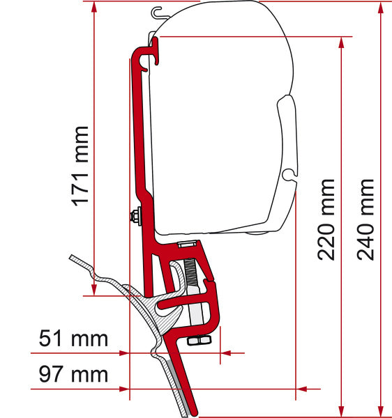 Adattatore per Reimo Multirail T4 o Brandrup 433201