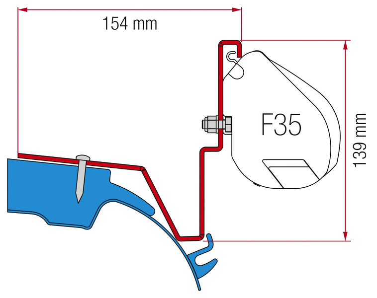 Adattatore Fiamma per F35, Westfalia Jules Verne Mercedes Vito 433414