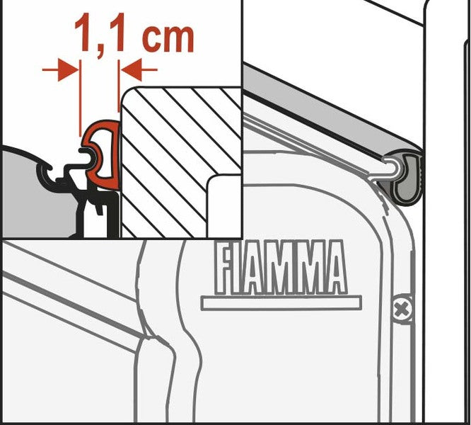 Gomma di tenuta Fiamma Small, per F45, F50, F55 - Prezzo al metro lineare. 43384