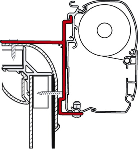 Adattatore per tende da sole per Adria, Pilote, Bürstner 433903
