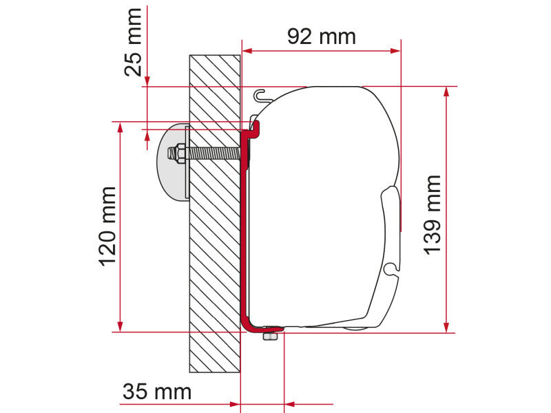 Kit adattatore da parete per tende da sole F45 43480