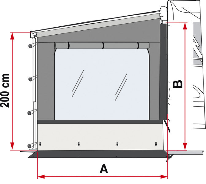 Lato W Pro Shade pannello laterale destro con oscuramento per tenda da sole F45,F80,F65L 434979