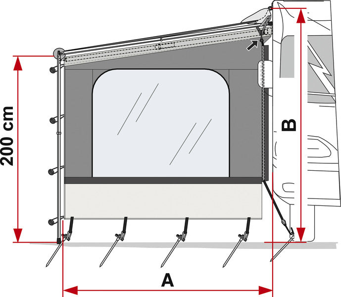 Lato W - Pannello laterale per tenda da sole Caravan Store/F35 434981