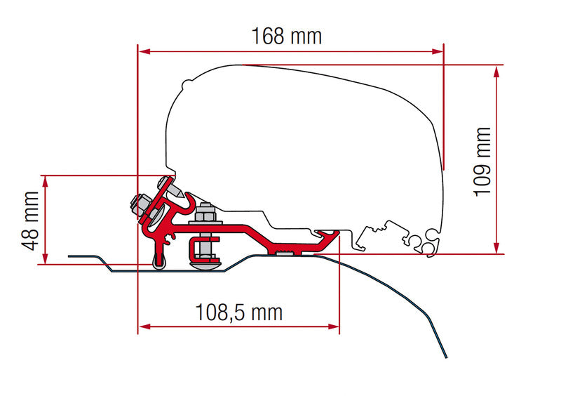 Set di profili di tenuta 370 cm per Fiamma F80S - Fiat Ducato 440458