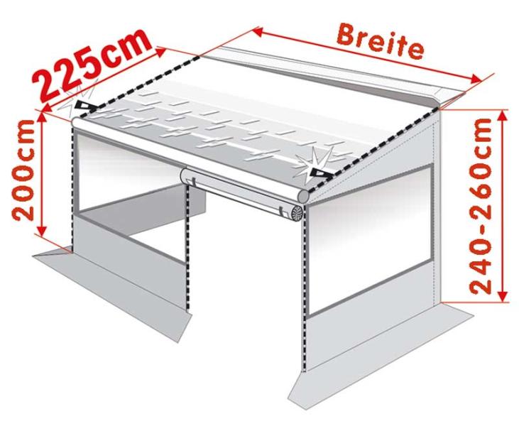 Tenda da sole con cerniera Caravanstore i.Futteral con tenda, Br.280cm, estraibi 437511