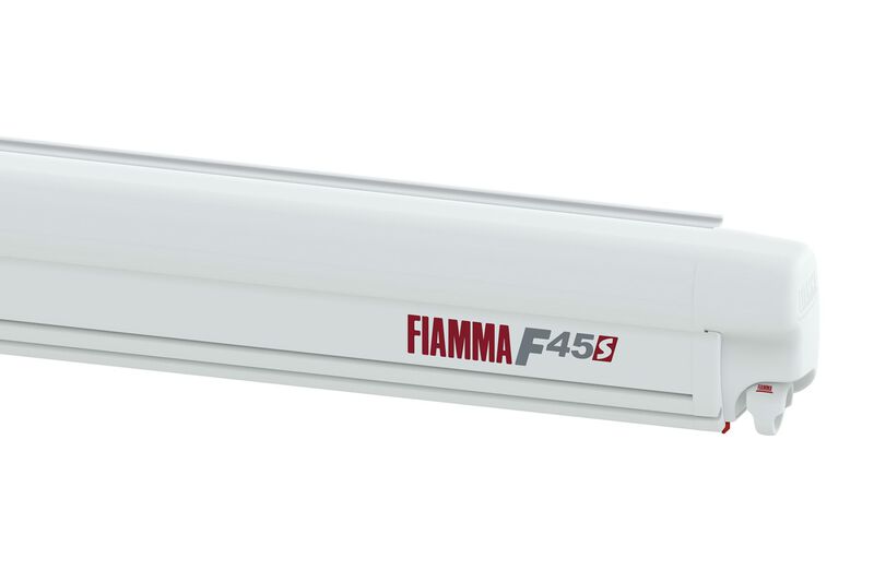 Tenda da sole Fiamma F45S 4,25m Royal Grey, involucro bianco 437709