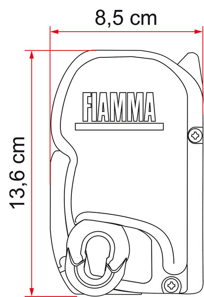 Tenda da sole Fiamma F45S 4,25m Royal Grey, involucro bianco 437709