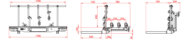 Heckträger VELO 3 Räder 440064