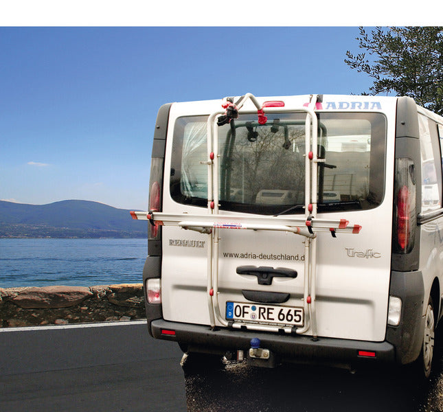 Portapacchi posteriore in alluminio Carry Bike per 2 ruote Renault Trafic portel 44033