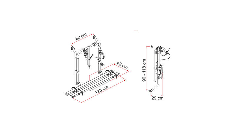 Carry-Bike 200 D per vecchi furgoni con portellone posteriore sdoppiato 440414