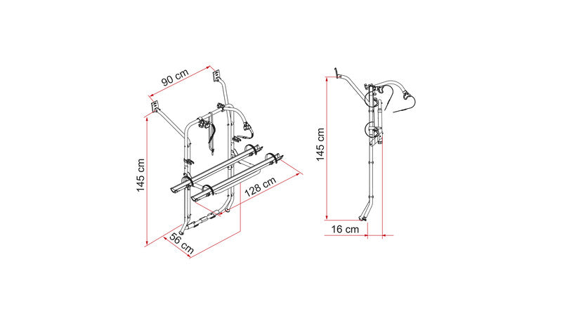 Bici da trasporto per VW T5 con portellone posteriore - argento 440415