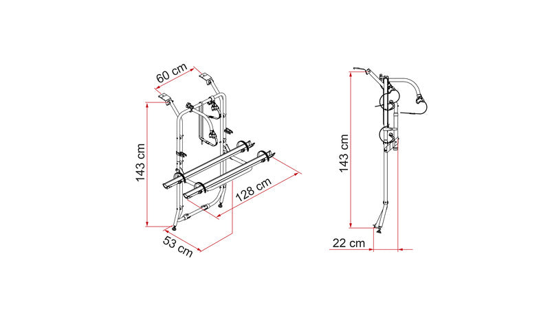 Carry-Bike Campingbus Renault Trafic e simili con portellone posteriore 440430