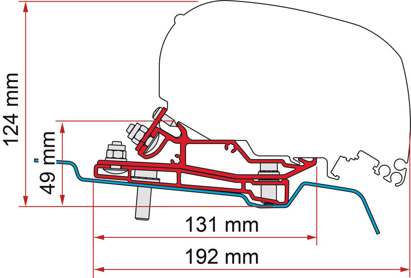 Adattatore Ford Transit tetto alto H3 dal 2014 - 320 cm 440523