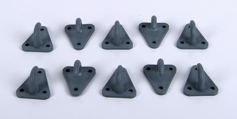 Gancio di ancoraggio per rimorchio, triangolare, 45 x 39 mm, 10 pezzi 44310