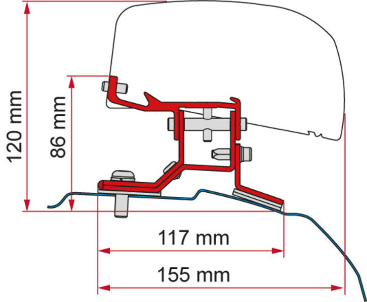 Adattatore per tenda da sole per tetto F40van Ford Transit Ford Transit Passo lungo personalizzato 44339