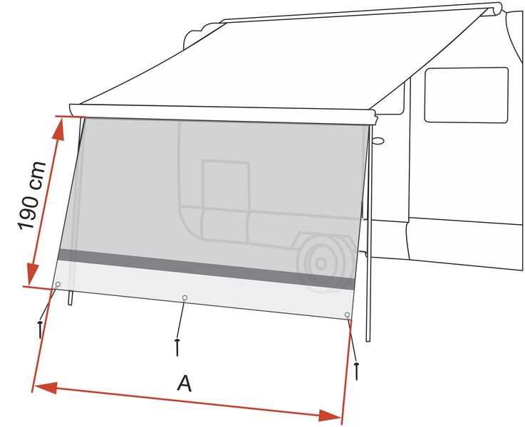 Parete anteriore Sunview F35-F65,F80,Caravan Store/XL, 385cm 44389