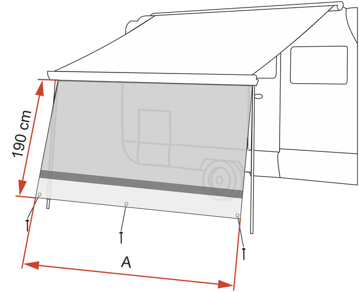 Sun Blocker parte anteriore Sun View XL 550 per FIAMMA F45, C-St larghezza 550 cm 44393