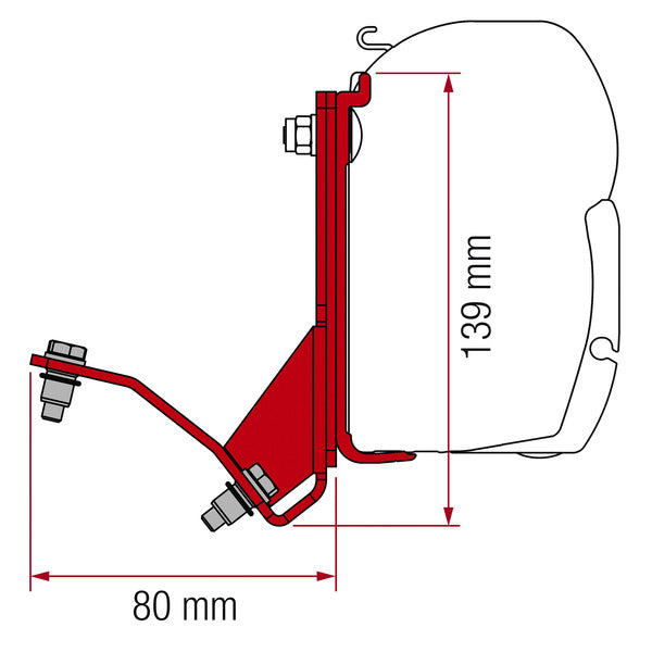 Adattatore per F45 Ducato/HymerCar/Pössl da 07 in su con guida per tetto 444051