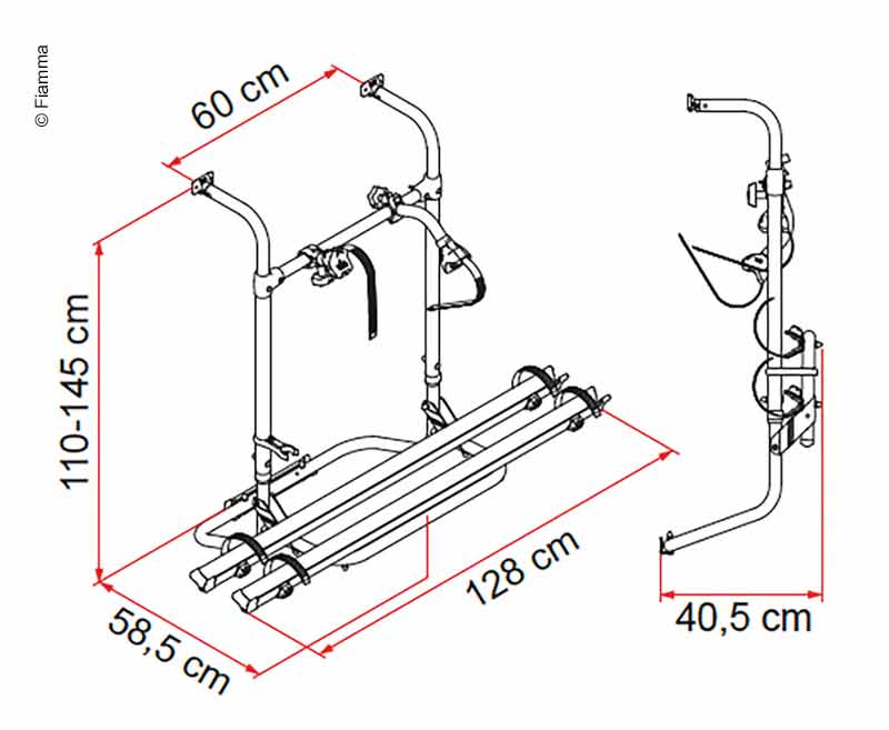 Caravan portapacchi posteriore Simple Plus 200 per 2 ruote, carico max. 35kg 44454