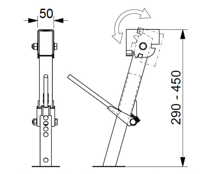 Supporto per veicoli Jack 1 coppia 29-45cm 46531