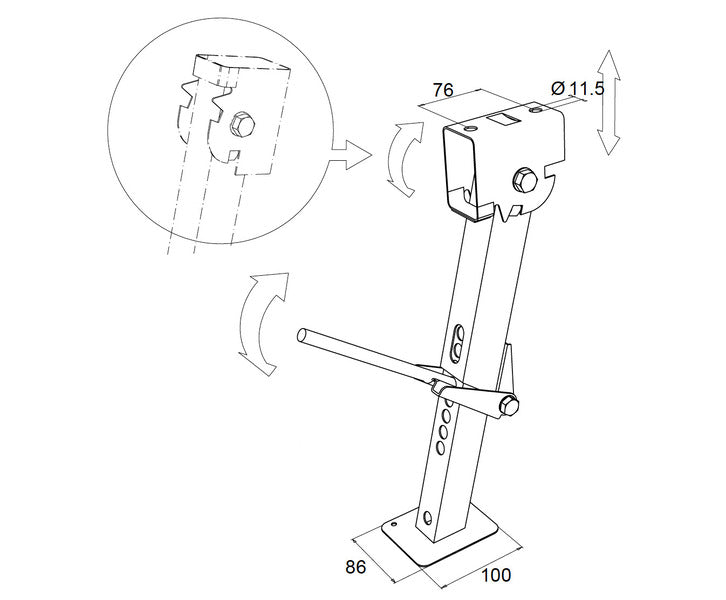 Supporto per veicoli Jack 1 coppia 29-45cm 46531