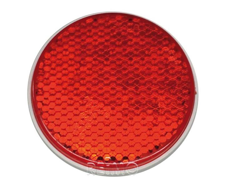Riflettore tondo 75mm rosso con fissaggio a vite 468615