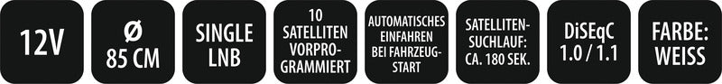 Sistema multi satellite X85 Singolo, specchio da 85 cm 49632