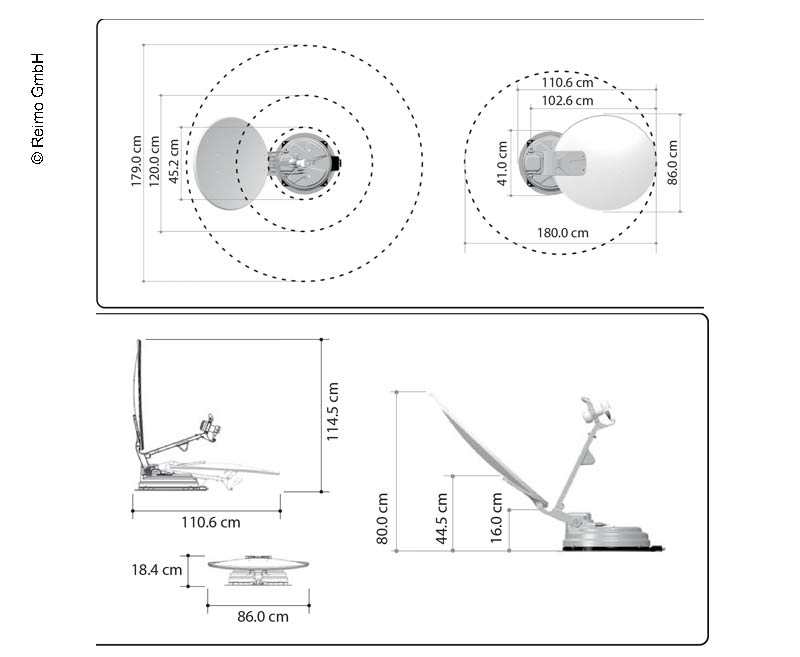 Sistema multi satellite X85 Singolo, specchio da 85 cm 49632