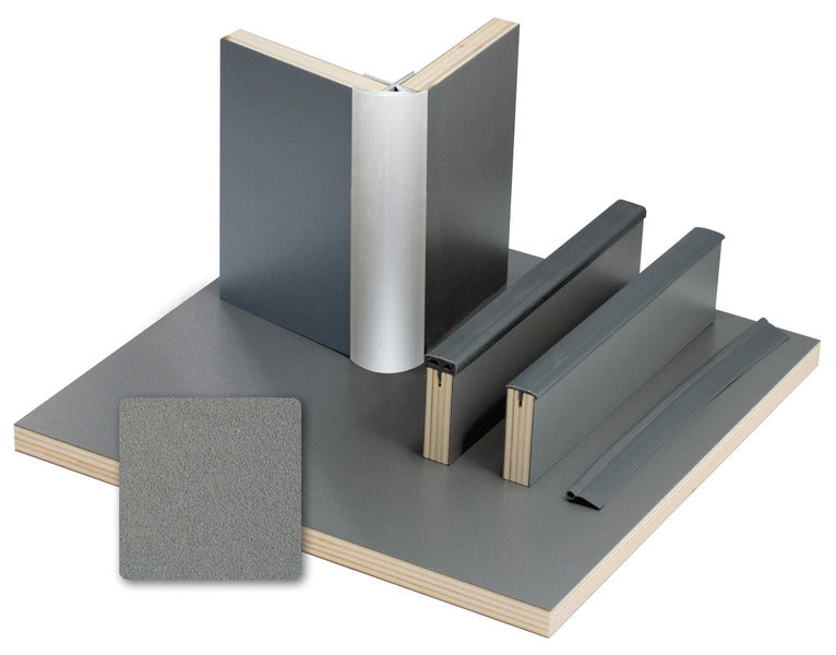 Pannello da costruzione per mobili in laminato metallico antracite, HPL, 1/4 del 520152