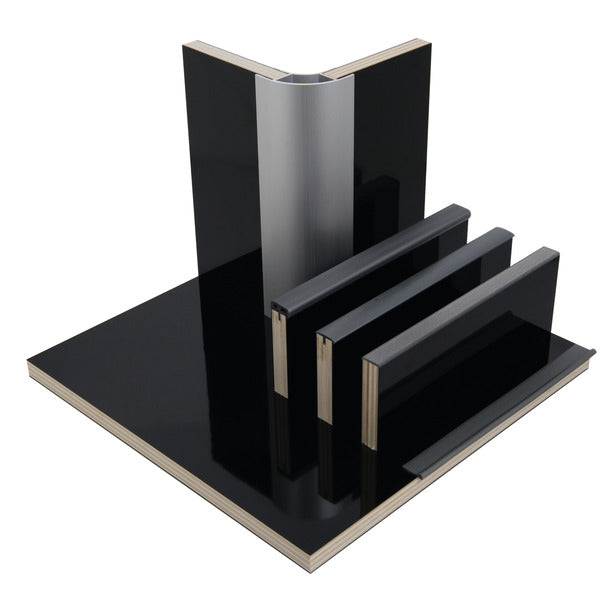 Pannello da costruzione per mobili nero lucido, HPL, HPL, 1/4 del pannello 520262