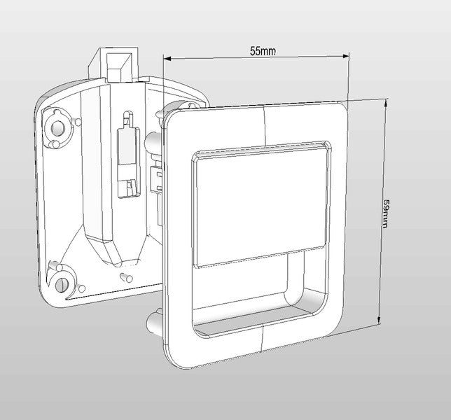 Türschloss 55x59mm chr.SB 52499