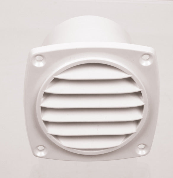 Griglia di ventilazione con albero bianco, esterno: 94x94mm 53035
