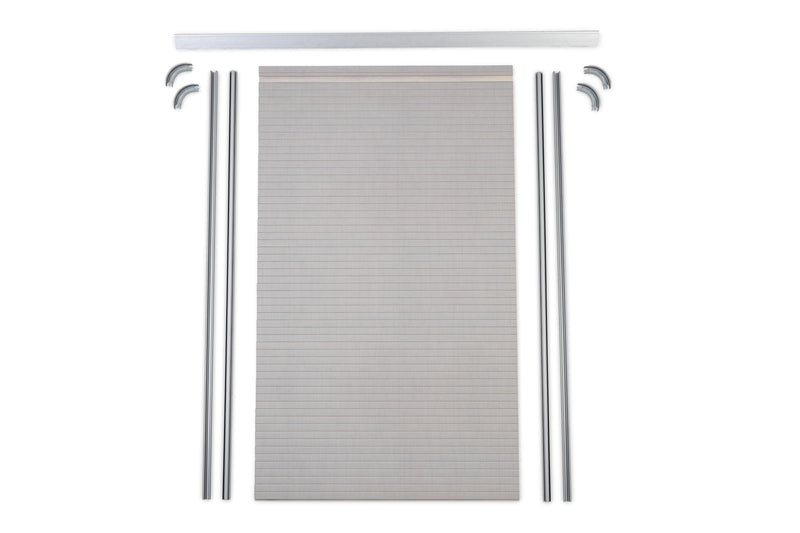 Kit tapparelle con lamelle, guide, curve, profilo angolare, beige 53045