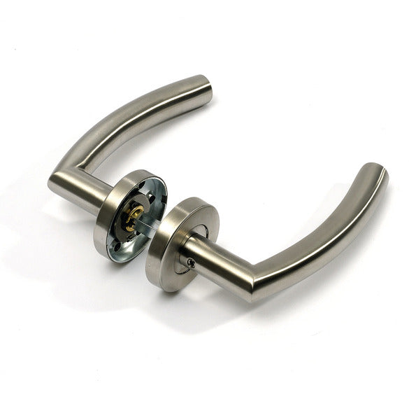 Set leva porta a forma di falce, acciaio 53251