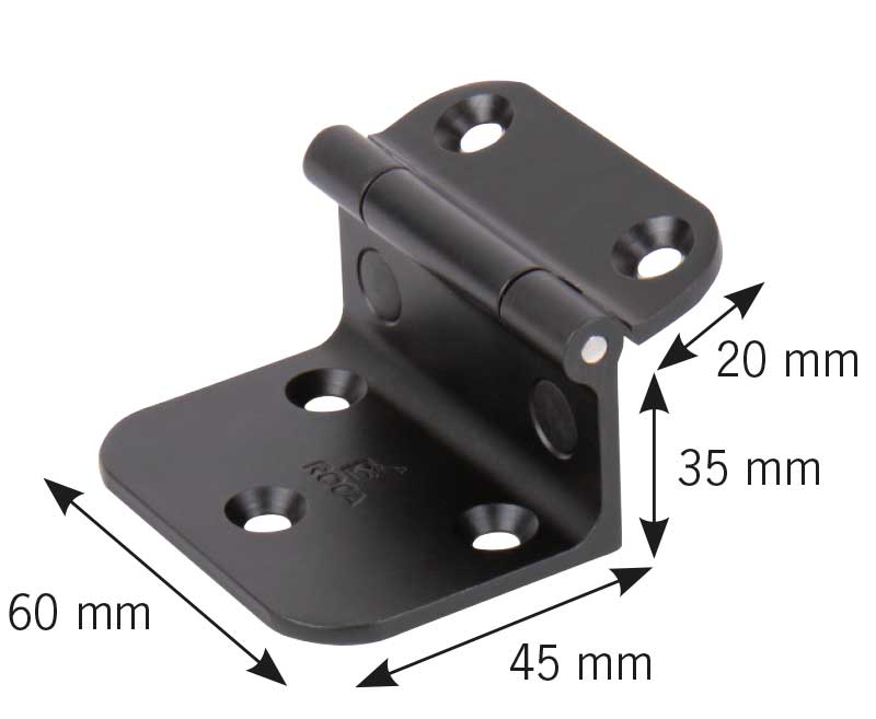 Raccordo angolare per supporto da tavolo, alluminio, anodizzato nero, 55x45mm 53359