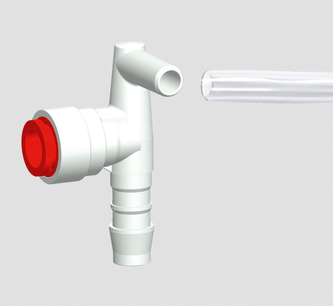 Attacco angolare rosso per tubo dell'acqua 10mm 721802