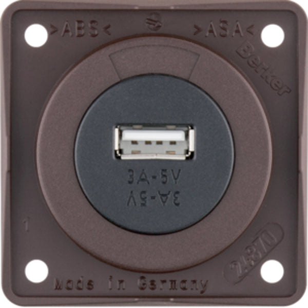 Presa USB integrata, marrone opaco, 12V, 3A Corrente di uscita 831632