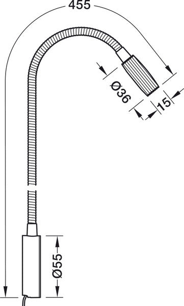 Lampada a collo d'oca a LED - Luce di lettura flessibile - 12 V 1,4 W 833210