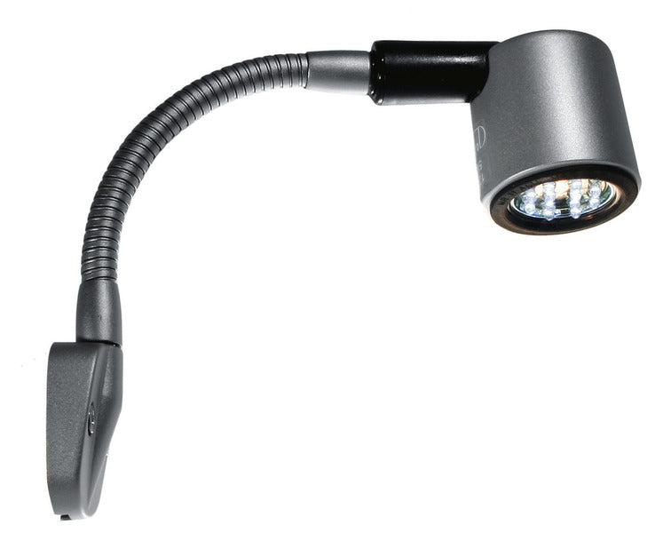 Lampada da lettura a LED 12V, 1W, argento opaco, 130mm, a superficie fissa SB 83395