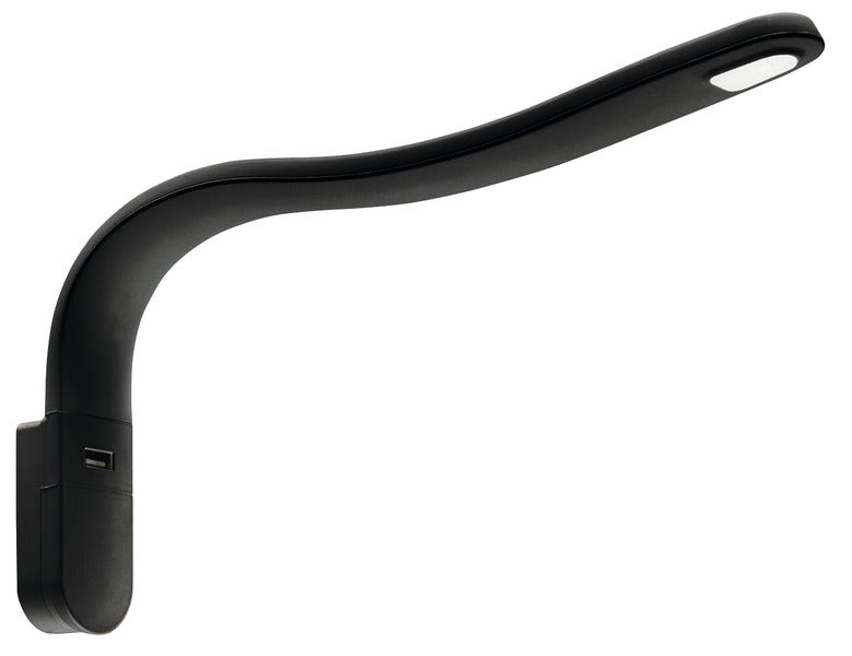 Lampada a LED a collo d'oca nera, rivestita in silicone 83590