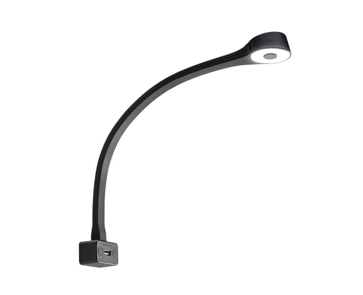 Lampada a LED a collo d'oca a testa tonda nera, rivestita di silicone 83591