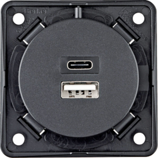 Presa di ricarica USB-A/-C - antracite opaco 83614